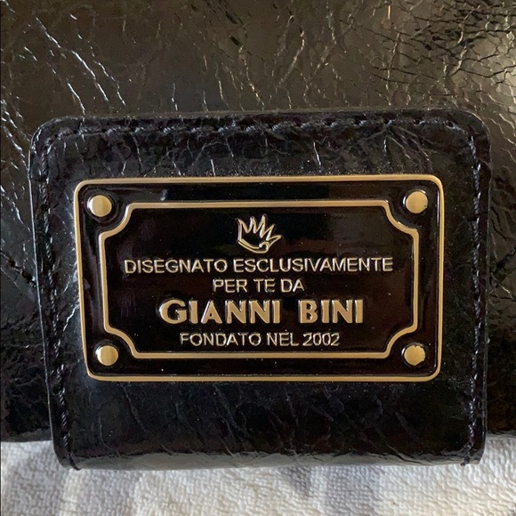 Gianni Bini black patent leather clutch - Picture 2 of 8